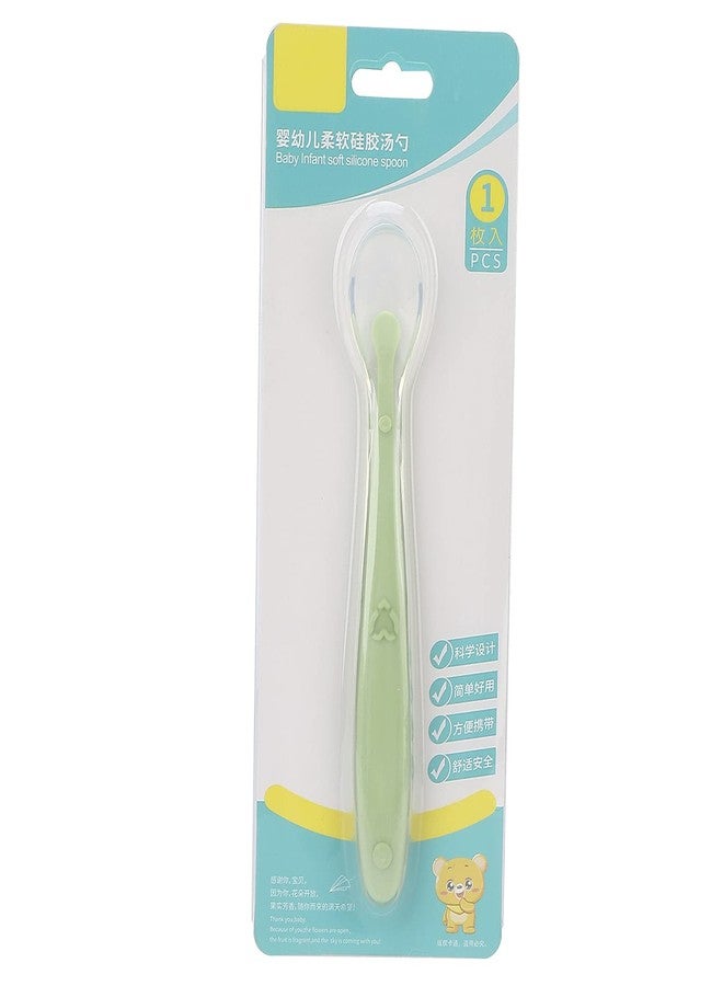 Worem Baby Feeding Spoon, Baby Spoon High Elastic Silicone Full Wrap Design Food Grade Silicone for Baby(Green) - Image 3